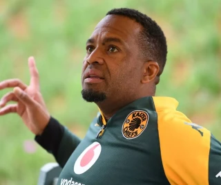 Itumeleng Khune during the Kaizer Chiefs 'Heart on the Sleeve' CSI Activation at Kaizer Chiefs village on October 11, 2023 in Johannesburg, South Africa.