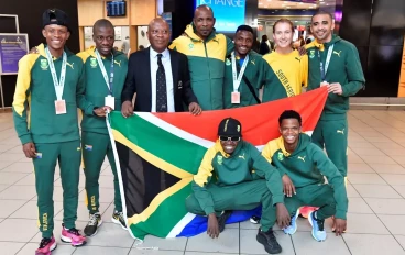 Athletics South Africa (ASA) President James Moloi  with Team SA