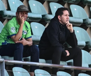 Marumo Gallants chairman Abram Sello alongside new coach Jamil Benouahi