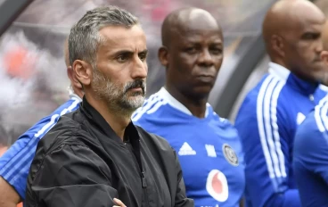 Orlando Pirates coach Jose Riveiro alongside Mandla Ncikazi