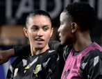 Kaylin Swart and Andile Dlamini during the South Africa women's national soccer team training session on September 23, 2023 in Cincinnati, United States of America
