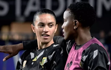 Kaylin Swart and Andile Dlamini during the South Africa women's national soccer team training session on September 23, 2023 in Cincinnati, United States of America