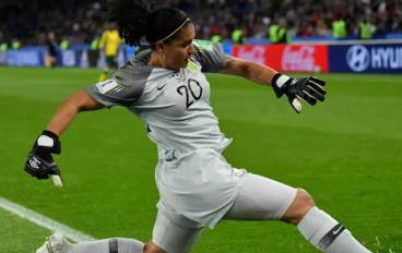 Kaylin Swart during the France 2019 Women's World Cup Group B football match between South Africa and China, on June 13, 2019, at the Parc des Princes stadium in Paris.