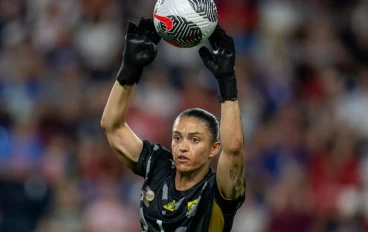 Kaylin Swart #1 of South Africa throws the ball during a game between South Africa and USWNT at TQL Stadium on September 21, 2023 in Cincinnati , Ohio.