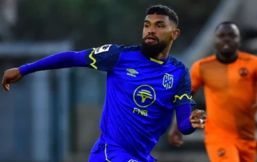 Keanu Cupido of Cape Town City FC during the Betway Premiership match between Cape Town City FC and Polokwane City at Athlone Stadium on November 27, 2024 in Cape Town, South Africa.