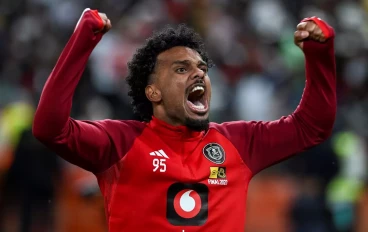 Kermit Romeo Erasmus of Orlando Pirates celebrates winning during the MTN8 final match between Orlando Pirates and Mamelodi Sundowns at Moses Mabhida Stadium on October 07, 2023 in Durban, So