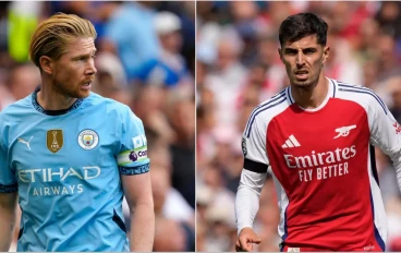 Kevin De Bruyne Man City and Kai Havertz Arsenal - 2024