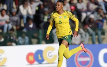 Kgaelebane Mohlakoana of South Africa during the COSAFA Womens Championship semi final match between South Africa and Uganda at Wolfson Stadium on September 20, 2018 in Port Elizabeth, South