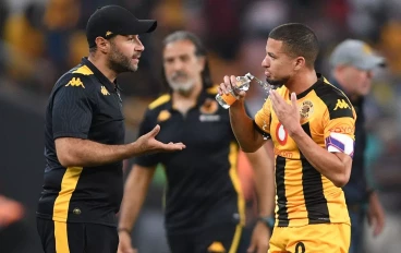 Kaizer Chiefs assistant coach Khalil Ben Youssef and Moegamat Yusuf Maart of Kaizer Chiefs during the Carling Knockout, Quarter Final match between Kazier Chiefs and Mamelodi Sundowns at FNB