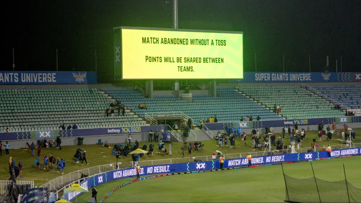 Durban's Super Giants and Sunrisers Eastern Cape share spoils after SA20 clash rained out Durban's Super Giants and Sunrisers Eastern Cape share spoils after SA20 clash rained out