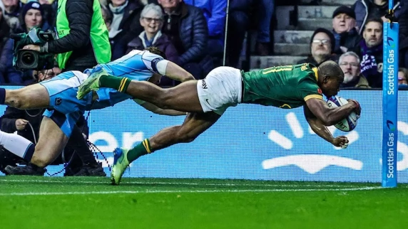 Springboks run four tries past Scotland in attritional win