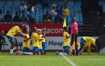 Mamelodi Sundowns celebrate a goal at Loftus Versfeld