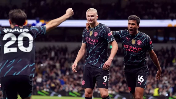 Erling Haaland nets double against Tottenham as Man City take control of title destiny