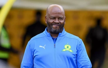 Manqoba Mngqithi, head coach of Mamelodi Sundowns during the MTN8, Semi Final, 2nd Leg match between Stellenbosch FC and Mamelodi Sundowns at Moses Mabhida Stadium on September 01, 2024 in Du