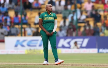 Maria Masabata Klaas of South Africa reacts after dropping a catch during game two of the ODI series between India and South Africa at M. Chinnaswamy Stadium on June 19, 2024 in Bengaluru, In