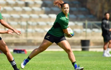 Mathrin Simmers during the South Africa women's national rugby sevens team captain's run at UCT Rugby Fields on February 28, 2025 in Cape Town, South Africa.