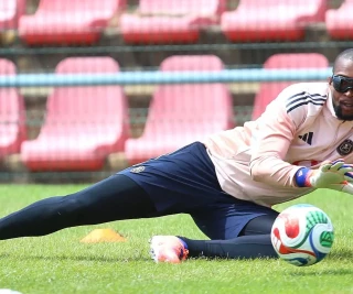 Melusi Buthelezi of Orlando Pirates during the Orlando Pirates Media Open Day at Rand Stadium on February 16, 2026 in Johannesburg, South Africa.