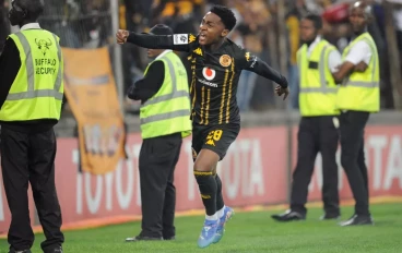 Mfundo Vilakazi of Kaizer Chiefs celebrating his match. winning goal during the Betway Premiership match between Marumo Gallants FC and Kaizer Chiefs at Free State Stadium on September 14, 20