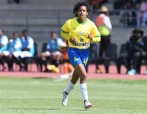 Mamelodi Sundowns Ladies striker Miche Minnies during the Hollywoodbets Super League match between Mamelodi Sundowns Ladies FC and Lindelani Ladies at UJ Soweto Stadium on April 14, 2024 in J