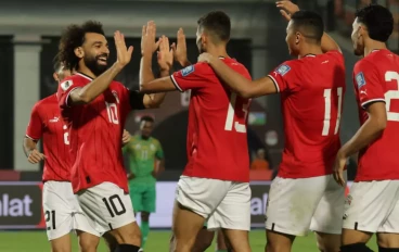 Mohamed Salah of Egypt celebrates after scoring a goal during the CAF Qualifiers match for FIFA World Cup 2026 between Egypt and Djibouti at Cairo International stadium on November 16, 2023 i
