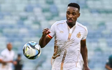 Mxolisi Macuphu of Royal AM during the DStv Premiership match between AmaZulu FC and Royal AM at Moses Mabhida Stadium on December 29, 2023 in Durban, South Africa.