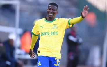 Neo Maema of Mamelodi Sundowns during the DStv Premiership match between Mamelodi Sundowns and Golden Arrows at Lucas Moripe Stadium on August 15, 2023 in Pretoria, South Africa.