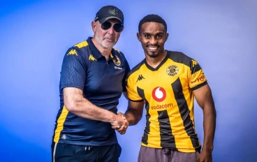 Njabulo Blom with Kaizer Chiefs coach Nasreddine Nabi