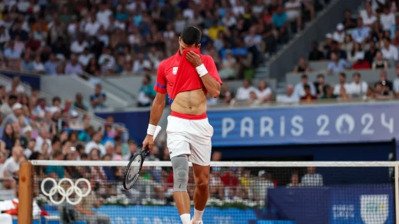 Novak Djokovic's Olympic quest in doubt as knee injury clouds semi-final match