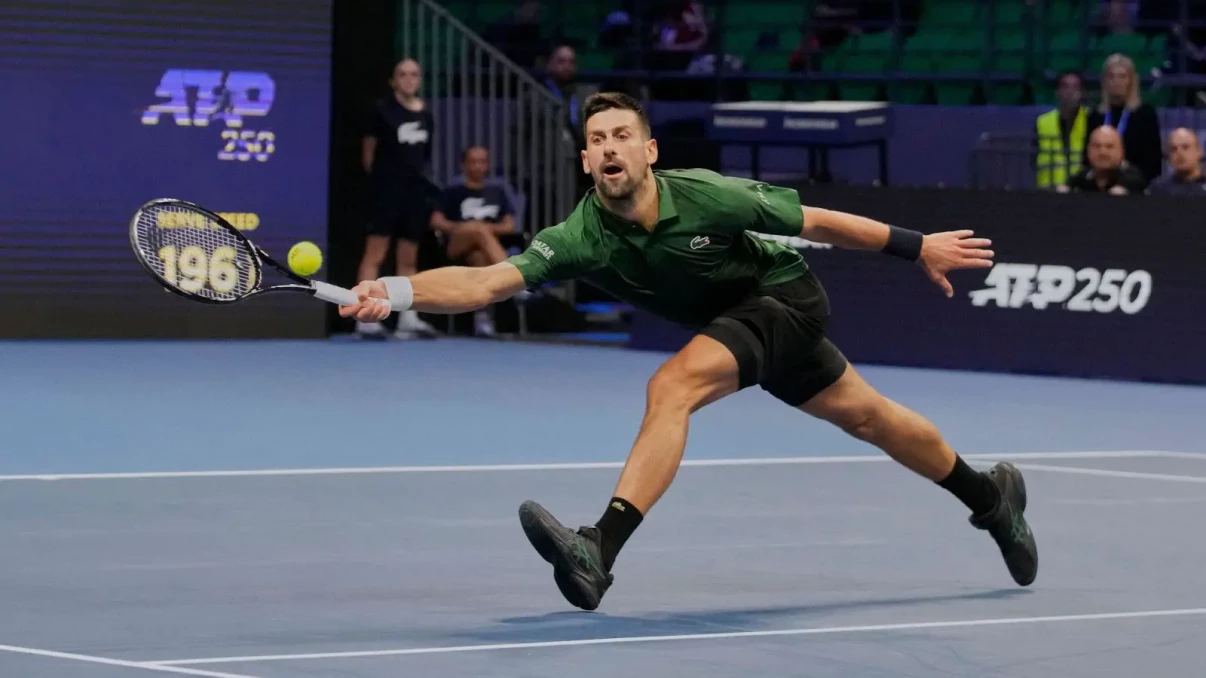 Novak Djokovic avoids awkward banana skin as he gets underway in Greece Novak Djokovic avoids awkward banana skin as he gets underway in Greece