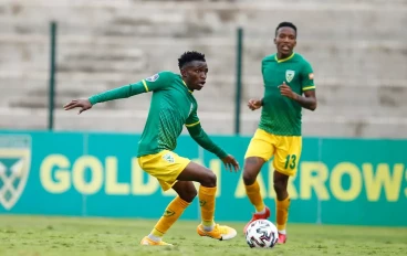 Ntsako Makhubela of Golden Arrows during the DStv Premiership match between Golden Arrows and Cape Town City FC at Sugar Ray Xulu Stadium on March 20, 2021 in Durban, South Africa.