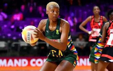 Owethu Ngubane of South Africa during the Netball World Cup 2023, Pool G match between South Africa and Trinidad and Tobago at Cape Town International Convention Centre Court 1 on July 31, 20