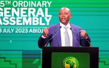 CAF president Patrice Motsepe at the 45th General Assembly in Ivory Coast