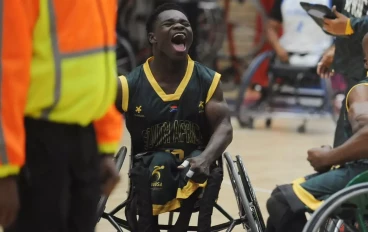 Captain of the South African U23 Wheelchair Basketball team, Petros Mlife