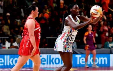 Phumza Maweni of South Africa during the Netball World Cup 2023, Playoff 2 match between South Africa and Tonga at Cape Town International Convention Centre, Court 1 on August 04, 2023 in Cap