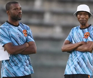 Polokwane City coaches Phuti Mohafe and Brice Aka