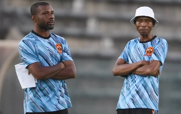 Polokwane City coaches Phuti Mohafe and Brice Aka