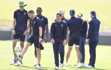 Proteas Men play football during training