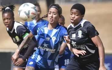 JVW FC midfielder Robin Moodley challenges Durban Ladies