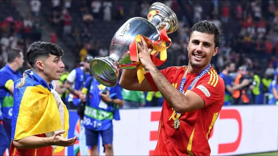 Rodri celebrates career-best day as Spain win Euro 2024