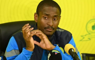 Rulani Mokwena during the Mamelodi Sundowns press conference at Chloorkop on December 28, 2022 in Midrand, South Africa.during the Mamelodi Sundowns press conference at Chloorkop on December