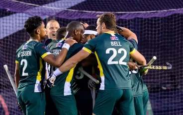 SA Men's Hockey celebrate at the FIH Nations Cup in Poland