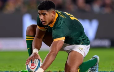 Sacha Feinberg-Mngomezulu of the Springboks in action during the Castle Lager Rugby Championship match between South Africa and New Zealand at Emirates Airline Park on August 31, 2024 in Joha