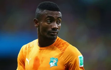 Salomon Kalou of the Ivory Coast looks on in the rain during the 2014 FIFA World Cup Brazil Group C match between the Ivory Coast and Japan at Arena Pernambuco on June 14, 2014 in Recife, Bra