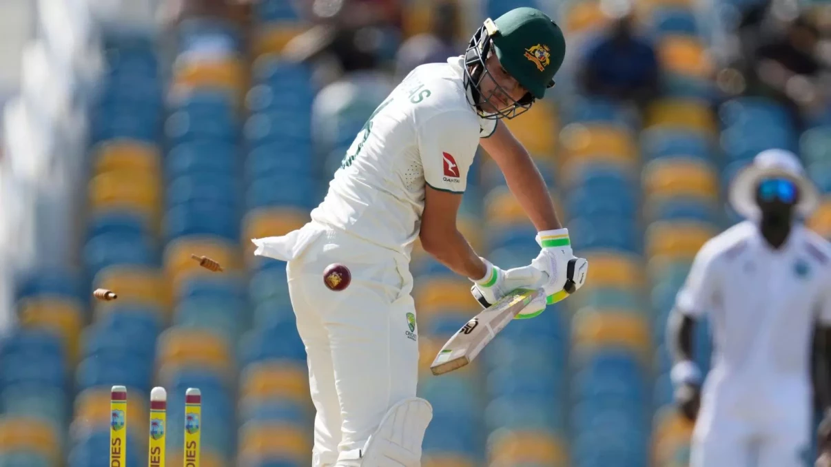 Test hangs in the balance as West Indies seamers dismiss Australian top order