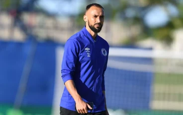 Samir Nurkovic of SuperSport United walks around the pitch before the Nedbank Cup, Last 32 match between Magesi FC and SuperSport United at Old Peter Mokaba Stadium on January 28, 2025 in Pol