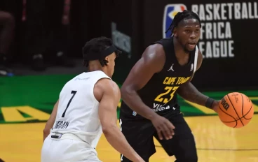 Cape Town Tigers player Samuel Cele during the Basketball Africa League in Tshwane