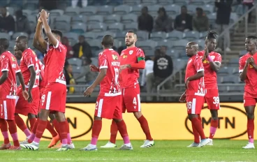 Sekhukhune United players take the field during the MTN8, Quarter Final match between Orlando Pirates and Sekhukhune United at Orlando Stadium on August 12, 2023 in Johannesburg, South Africa