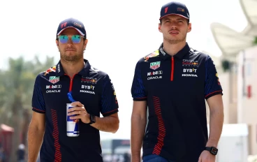 Red Bull drivers Sergio Perez and Max Verstappen