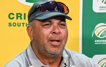 Shukri Conrad, SA head coach at the press conference during day 4 of the 1st Test match between South Africa and Sri Lanka at Hollywoodbets Kingsmead Stadium on November 30, 2024 in Durban, S