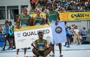 SA 100m record holder Akani Simbine and promising athletes Bradley Nkoana, Bayanda Walaza, and Benjamin Richardson recently led the team to victory at the World Relay Championships in the Bah